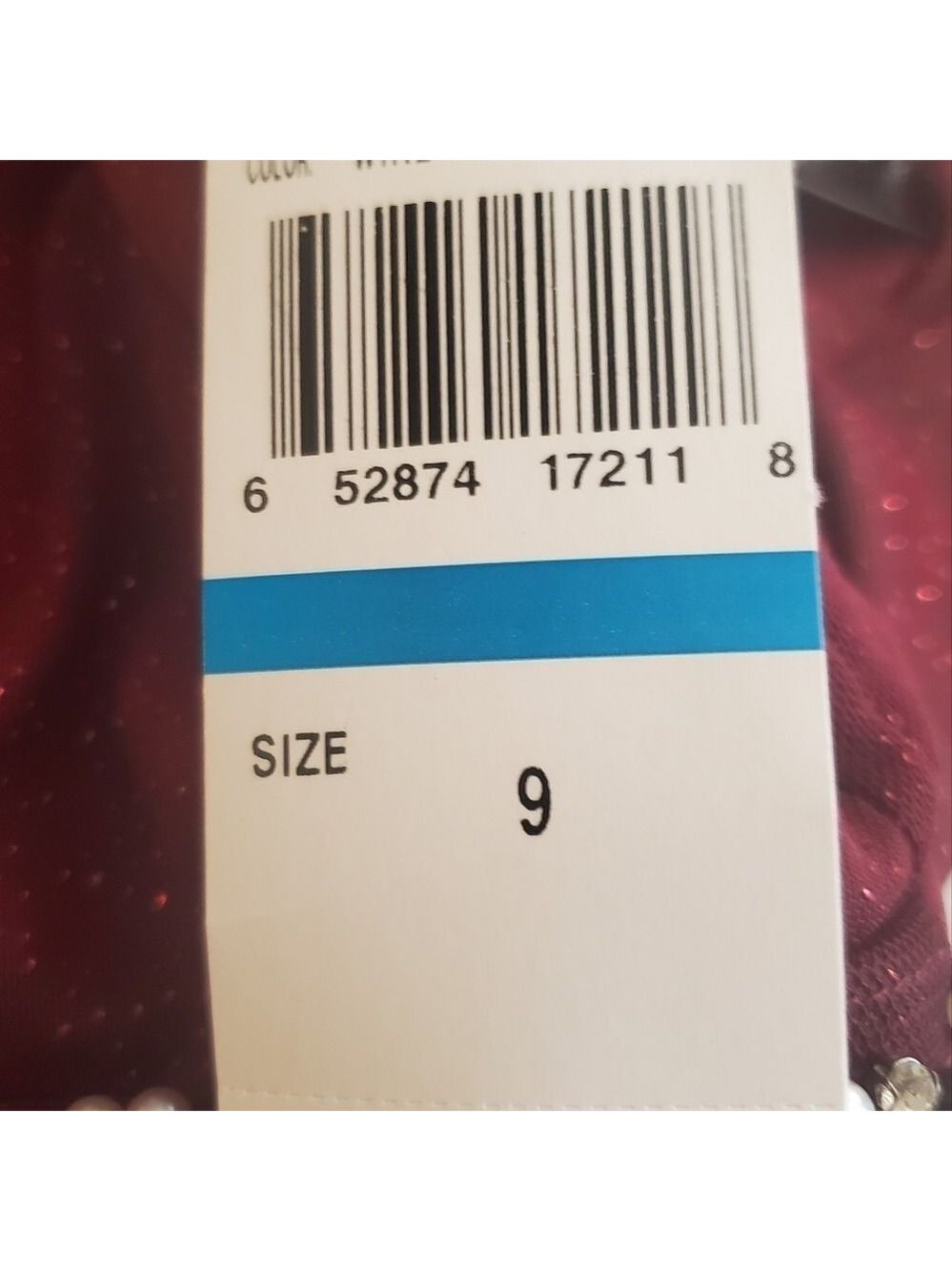 SPEECHLESS Burgundy Glitter Sheer Evening Gown Size 9 Beaded Flowing  Faux pearl - Picture 12 of 17